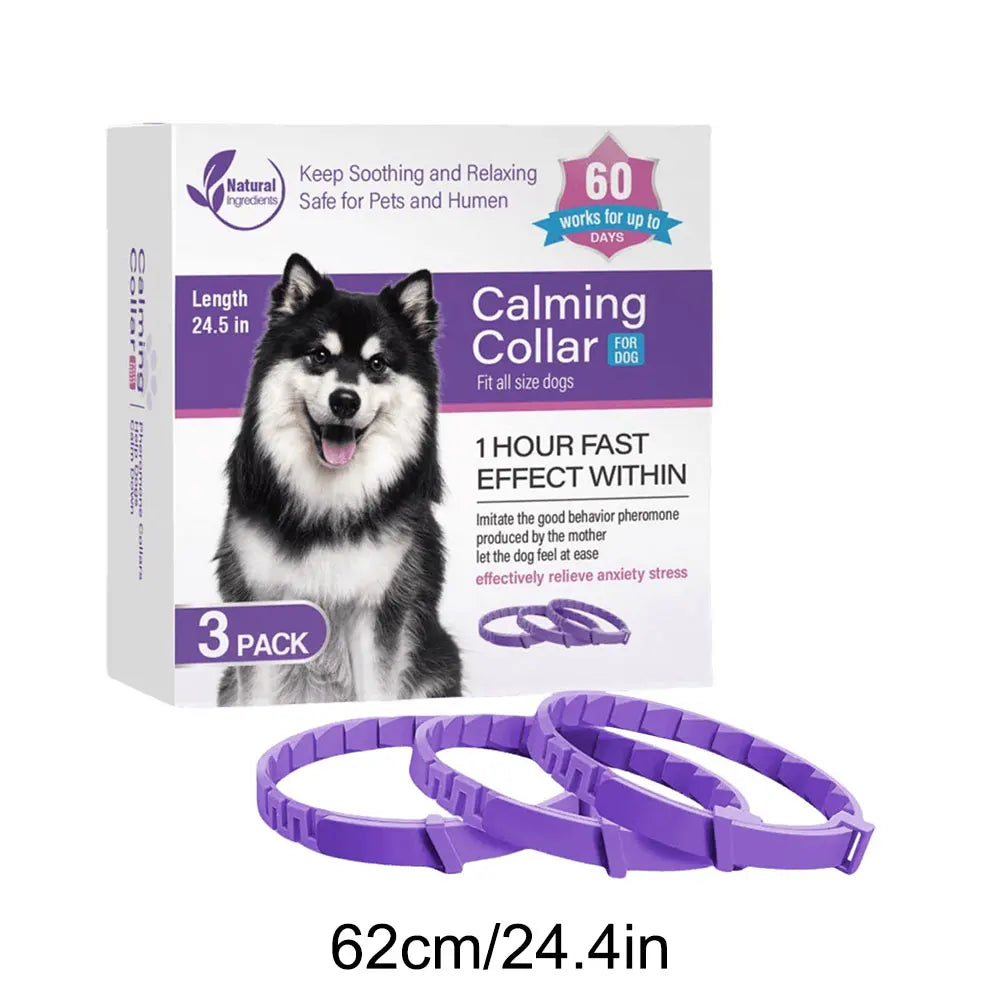 3/4 Pack Pet Calming Collar Stress and Anxiety Relief Pheromone Collar Adjustable Appeasing Calming Collar for Cats Dogs
